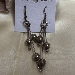 Silver Ball Drop Earrings